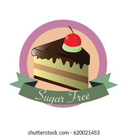 sugar free no sugar add. flat vector illustration