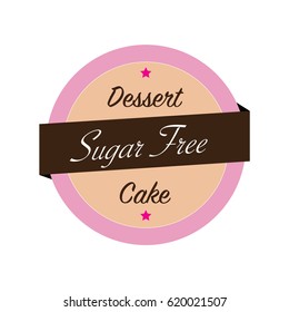 sugar free no sugar add. flat vector illustration