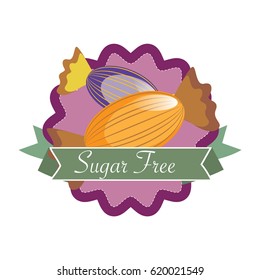 sugar free no sugar add. flat vector illustration
