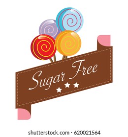 sugar free no sugar add. flat vector illustration