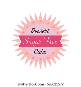 sugar free no sugar add. flat vector illustration