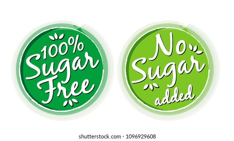 Sugar free AND No Sugar added icons in green with little leaves