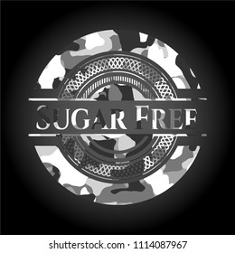 Sugar Free on grey camouflage texture