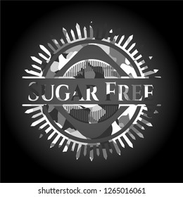Sugar Free on grey camouflaged texture