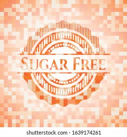 Sugar Free orange mosaic emblem. Vector Illustration. Detailed.