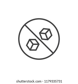 Sugar free outline icon. linear style sign for mobile concept and web design. No Sugar simple line vector icon. Symbol, logo illustration. Pixel perfect vector graphics