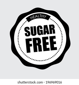 Sugar free over gray background, vector illustration