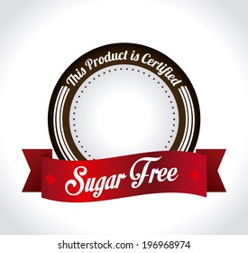 Sugar free over white background, vector illustration