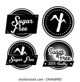 Sugar free over white background, vector illustration