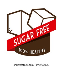 Sugar free over white background, vector illustration