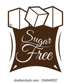 Sugar free over white background, vector illustration