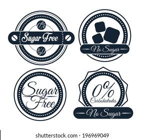 Sugar free over white background, vector illustration