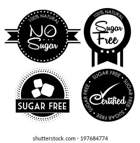 Sugar free over white background, vector illustration
