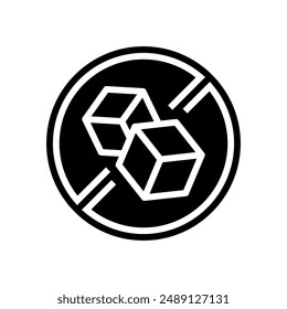 sugar free product label warning glyph icon vector. sugar free product label warning sign. isolated symbol illustration