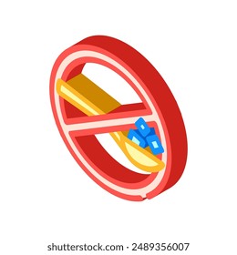 sugar free product label warning isometric icon vector. sugar free product label warning sign. isolated symbol illustration