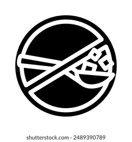 sugar free product label warning glyph icon vector. sugar free product label warning sign. isolated symbol illustration