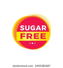 Sugar free red label icon for announcement, advertising, vector. Modern design template for banner.