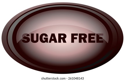 Sugar Free Retro Sticker Sign, Vector Illustration isolated on White Background.
