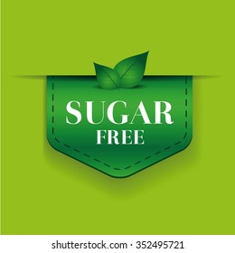 Sugar free ribbon vector green