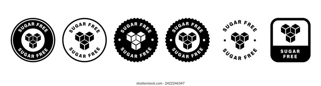 Sugar Free - set of vector labels for food or drink packaging.