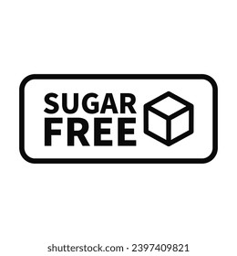 Sugar Free Sign In Black Line Rectangle Shape For Label Product Warranty Guarantee Information Business Marketing
