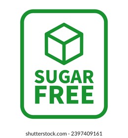 Sugar Free Sign In Green Line Rectangle Shape For Label Product Warranty Guarantee Information Business Marketing
