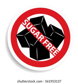 Sugar free sign on white background.vector illustration