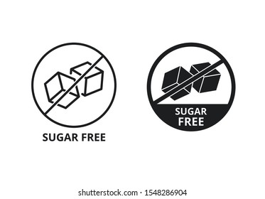 Sugar free signs vector set of food labels