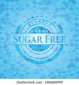 Sugar Free sky blue emblem. Mosaic background