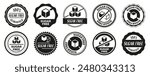 Sugar free stamp collection. Set of black sugar free label for diet. Sugar free badges
