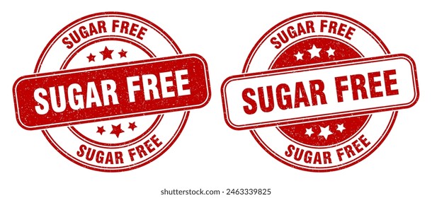 sugar free stamp. sugar free sign. round grunge label