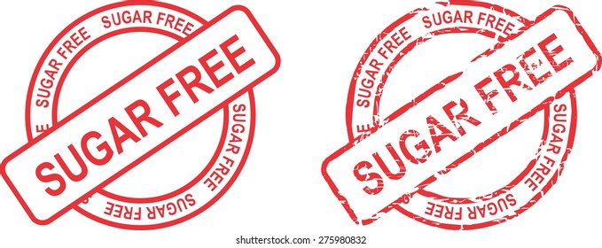 sugar free stamp sticker in vector format very easy to edit