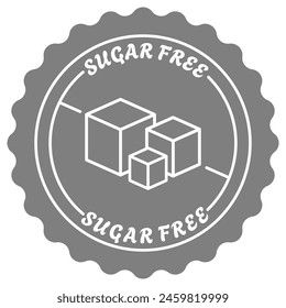 Sugar free stamp, vector illustration.