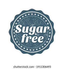 Sugar free stamp, webseal or badge for products without sugar