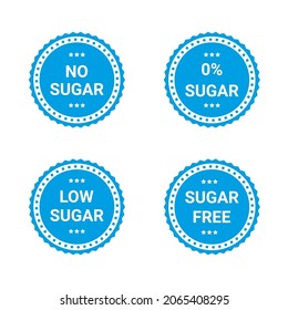 Sugar free sticker set isolated on white background. Vector illustration