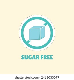 Sugar Free Sticker Vector Illustration