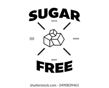 Sugar Free sticker, vector illustration