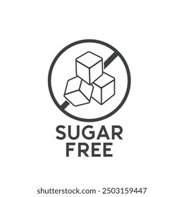 sugar free symbol, sugar free label, vector art.