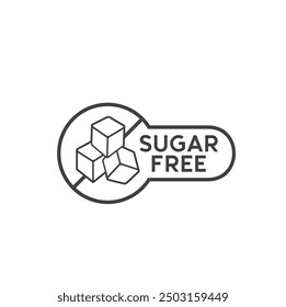 sugar free symbol, sugar free label, vector art.