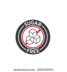 sugar free symbol, sugar free label, vector art.