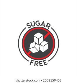 sugar free symbol, sugar free label, vector art.