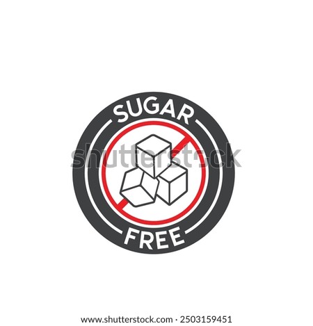 sugar free symbol, sugar free label, vector art.