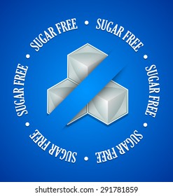 Sugar free symbol placed on blue background
