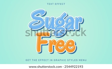 Sugar free text effect template in 3d design