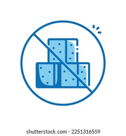 Sugar free vector icon blue outline style.Can be use for wedding invitation, card design and background design