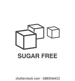 Sugar free vector icon. Sugar cubes cartoon style on white isolated background.