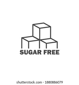 Sugar free vector icon. Sugar cubes cartoon style on white isolated background.