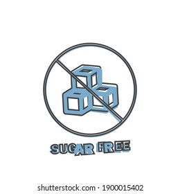 Sugar free vector icon. Sugar cubes cartoon style on cartoon style on white isolated background.