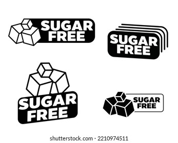 sugar free vector icon sugar cubes label for packaging design, vector illustration stamp  packaging