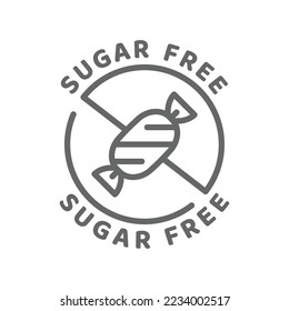 Sugar free vector icon. Ingredients label badge, no sugar.